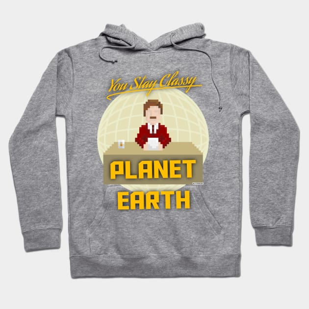 Stay Classy Planet Earth Hoodie by AlterAspect